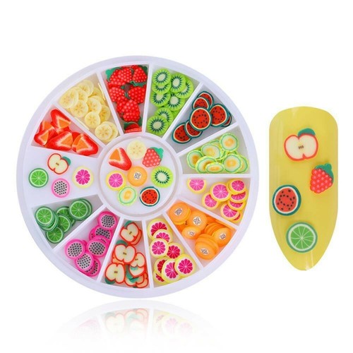 Fette frutta ruota nail art - fette,