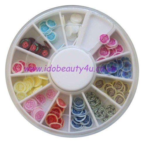 Fimo flower mix nail - 3d,