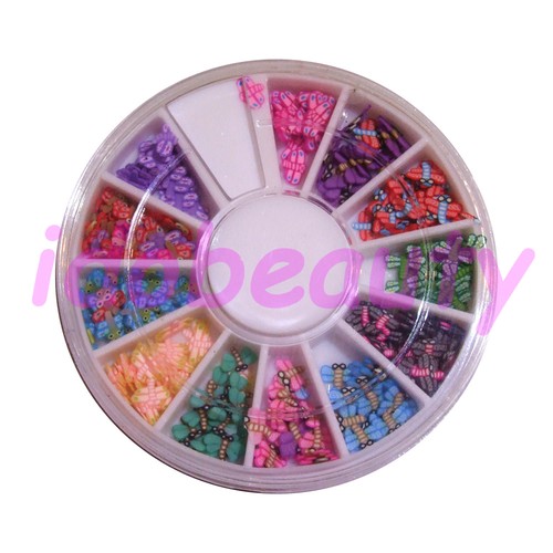 Fimo butterfly mix nail - fimo,
